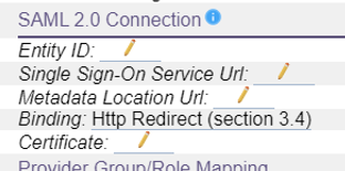 SAML 2.0 Connection Information